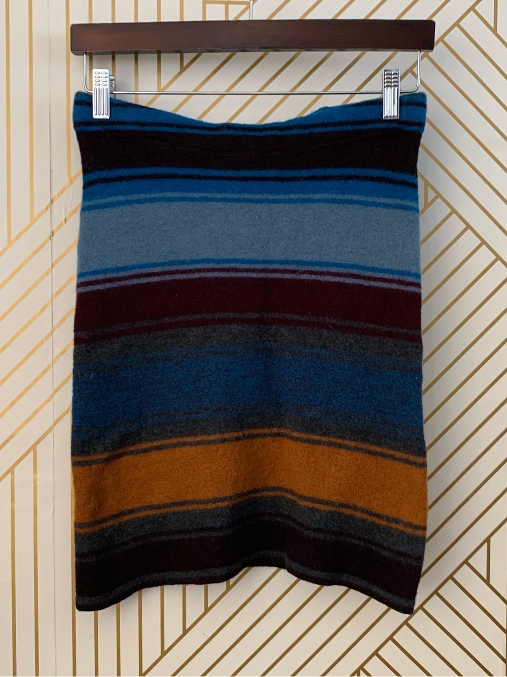 Toad & Co 100% Merino Wool Heartfelt Sweater Skirt Striped stripes boho gypsy S